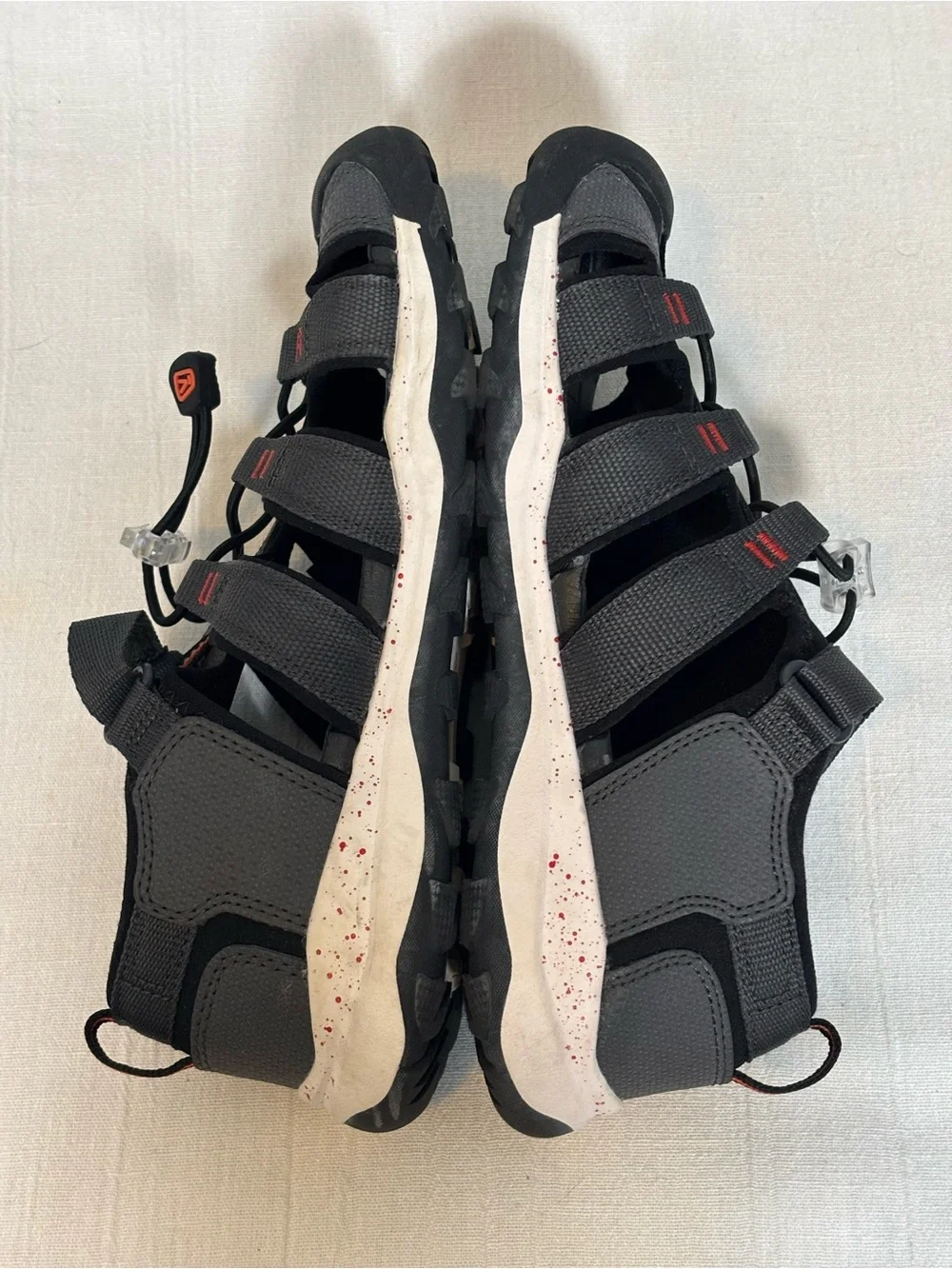 KEEN Unisex Child Newport Neo H2 Closed Toe Water Sandals-Gray/Orange-Youth 5